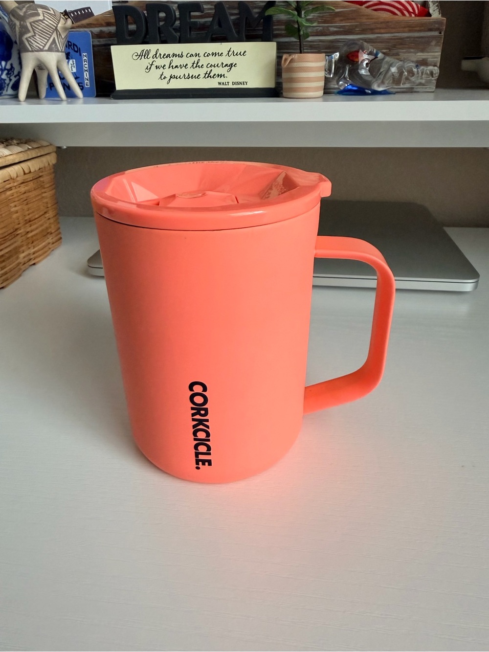 Corkcicle Insulated Coffee Mug With Lid Coral Color